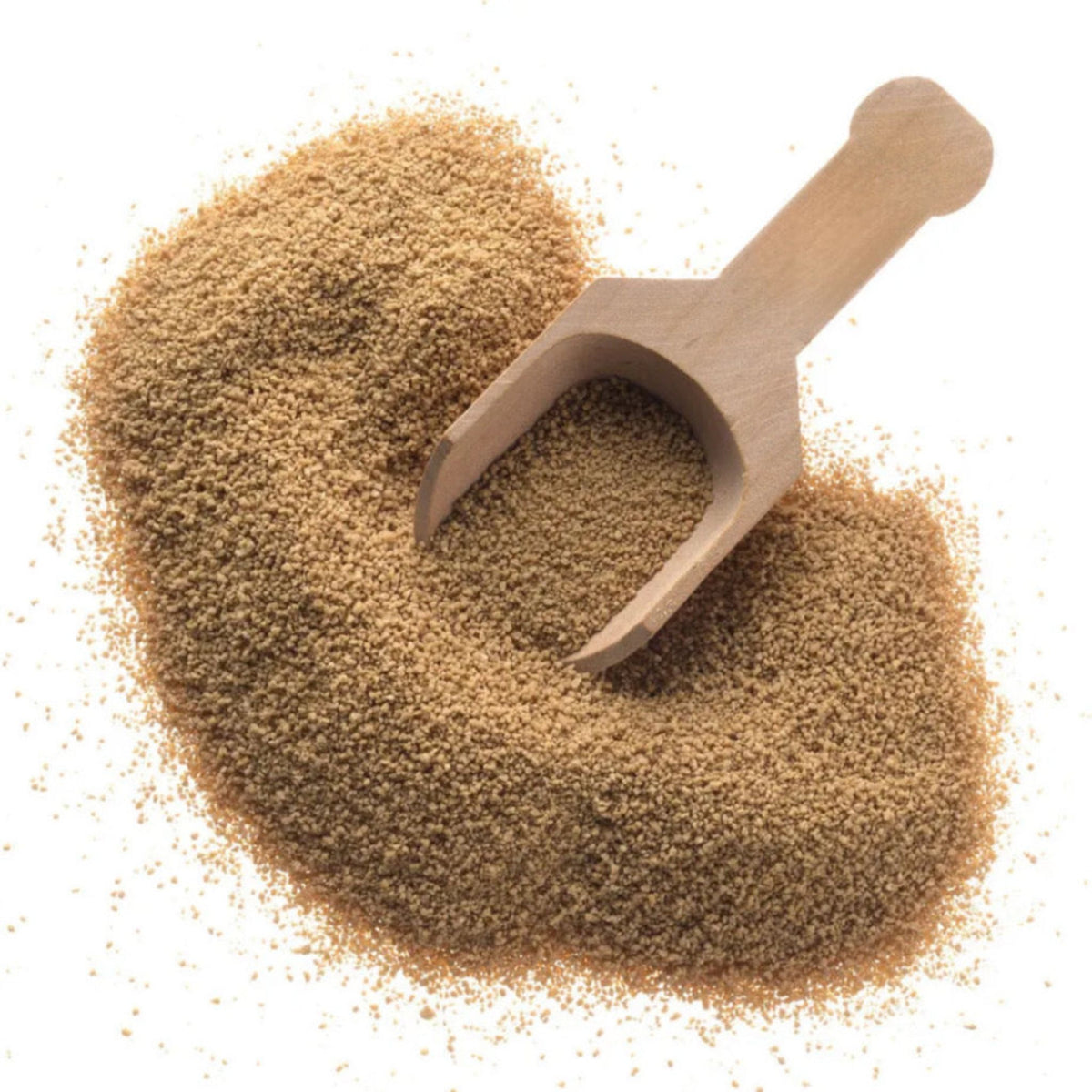 Key West Spice Domino Brownulated brown sugar in a jar, showing the textured, granulated brown sugar with a rich, warm color.