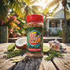 Key West Spice Paradise Steak Grilling Seasoning jar with the flavorful blend of herbs and spices for perfect grilled steaks.