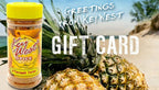 Key West Spice The Gift of Flavor e-gift card displayed on a gift card holder with tropical design elements.