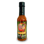 A bottle of Key West Spice Red Serrano Hot Sauce on a white background