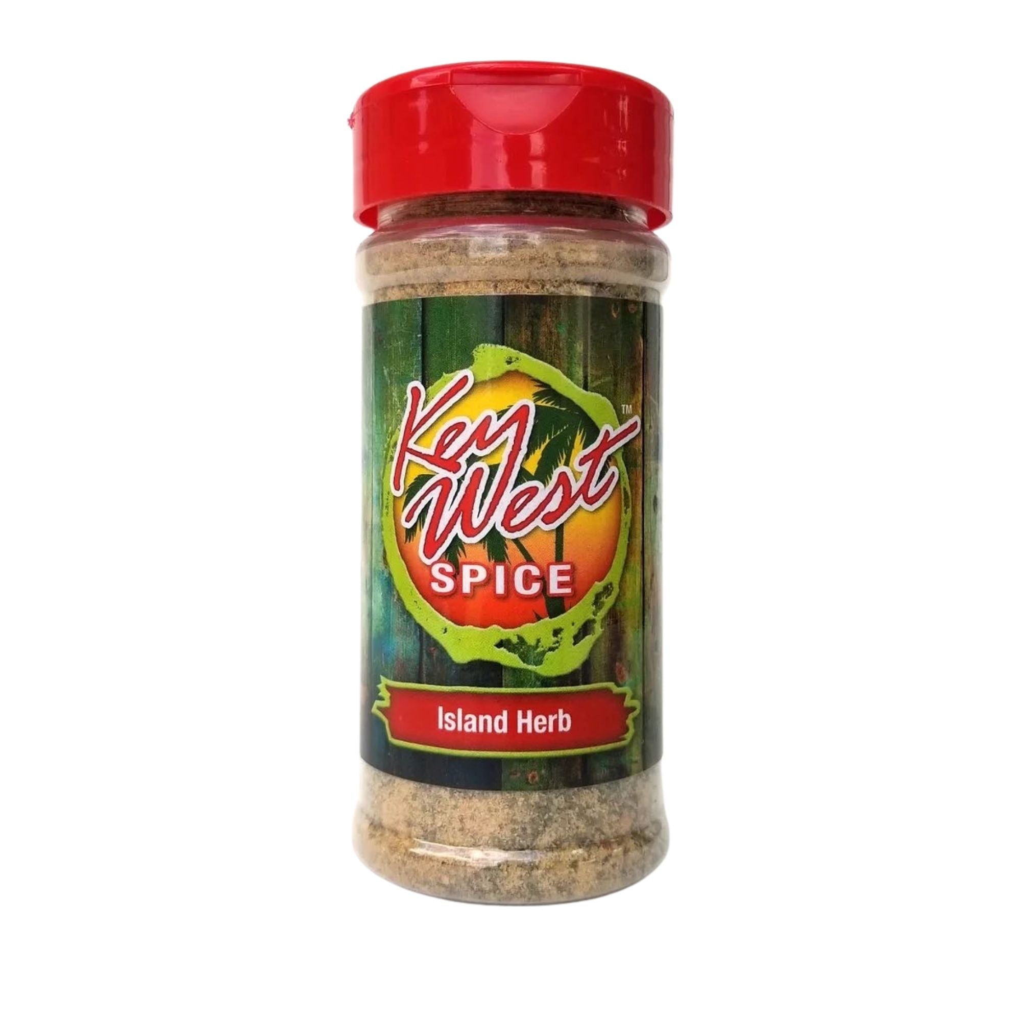 Key West Spice Island Herb Salt-Free and Sugar-Free seasoning in a 2.5 oz jar, with fresh herbs and natural ingredients.