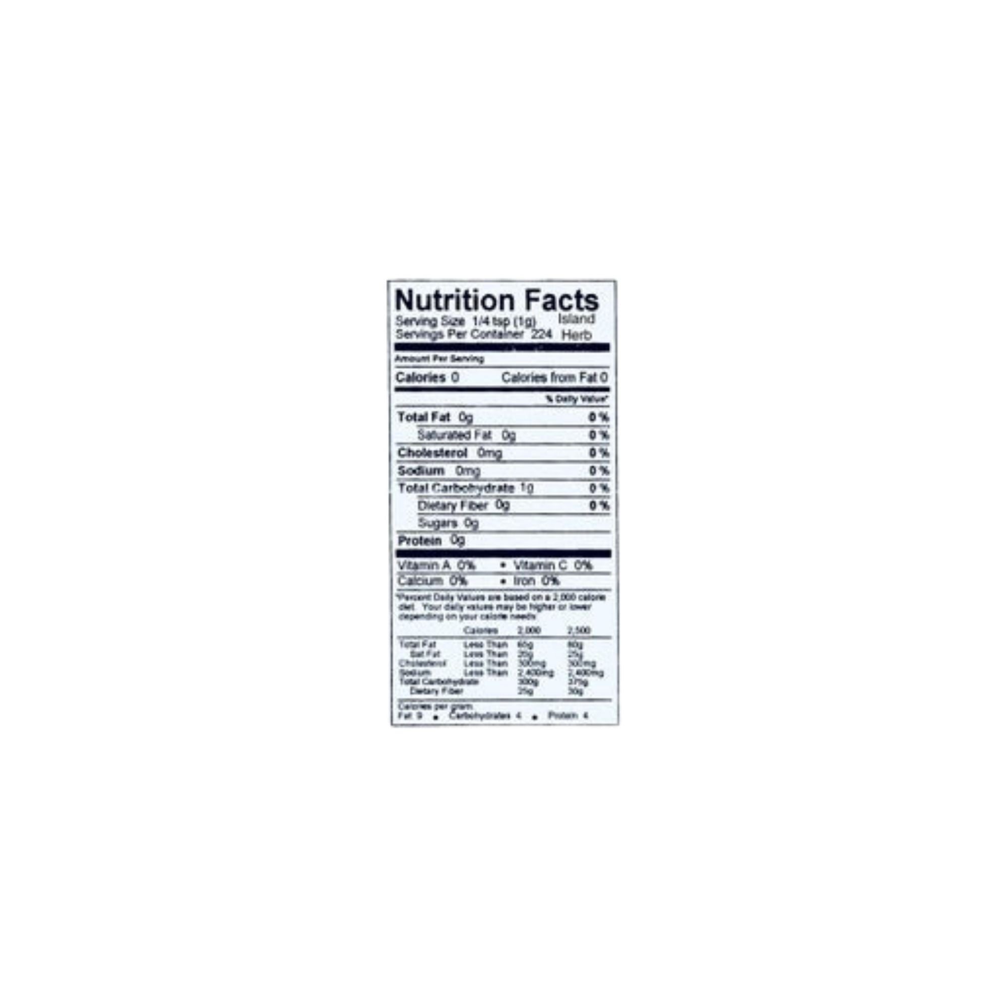 Key West Spice Island Herb seasoning salt-free and sugar-free in a 2.5 oz container, featuring fresh herb blend.