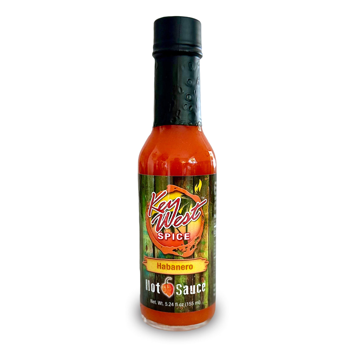 Key West Spice Twelve Sauce Paradise Bundle with Habanero Hot Sauce in a 5.24 oz bottle, vibrant and spicy condiment for flavor.