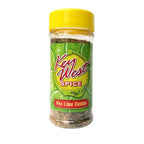 Key West Spice Key Lime Fusion salt-free, sugar-free seasoning in a 4 oz jar with fresh lime slices and herbs.