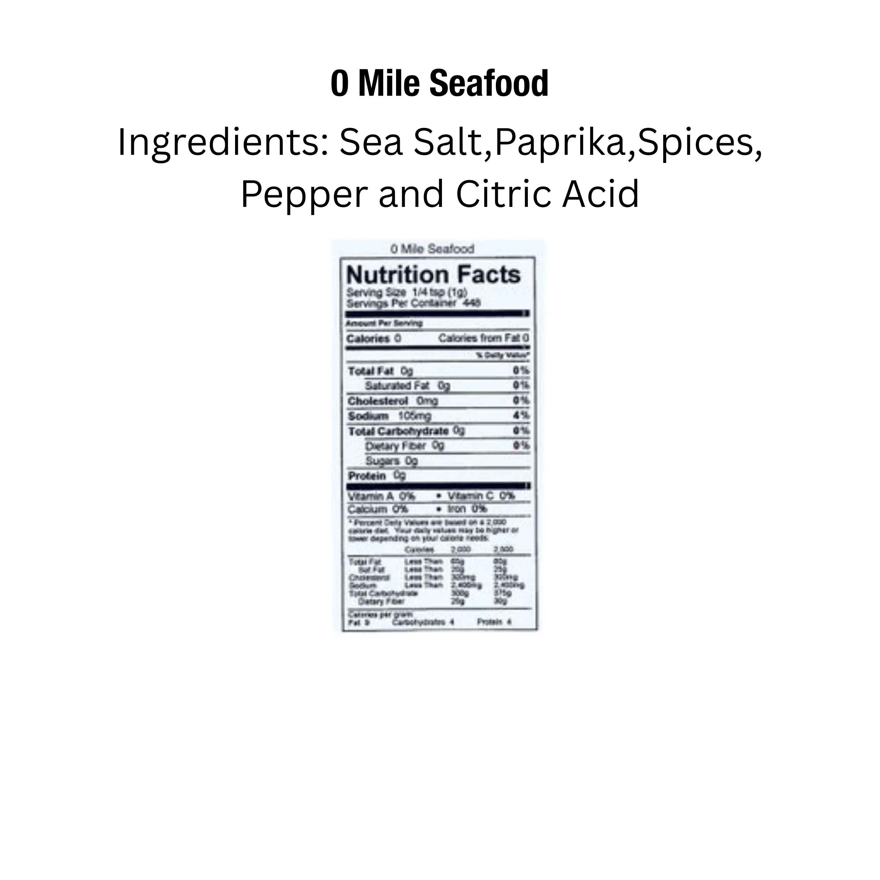 0 Mile Seafood Ingredients & Nutritional.jpg