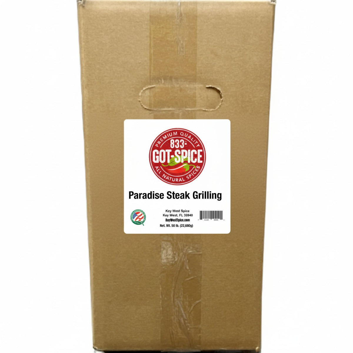 Key West Spice Paradise Steak Grilling seasoning in bulk, featuring a flavorful blend for perfect grilled steaks.