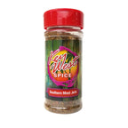 Spice jar of Key West Spice Southern Most Jerk seasoning with label, 3 oz container of flavorful Caribbean-inspired jerk rub